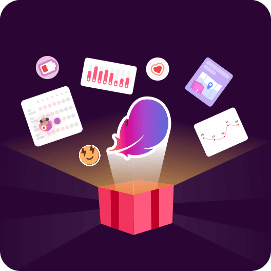 The library's hero asset: illustrated content spilling from a gift box.